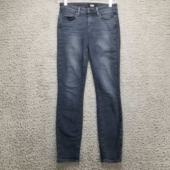 Paige Jeans Womens 25 Verdugo Ankle Stretch Crop Reed Dark Wash Blue Low Rise - Picture 1 of 16